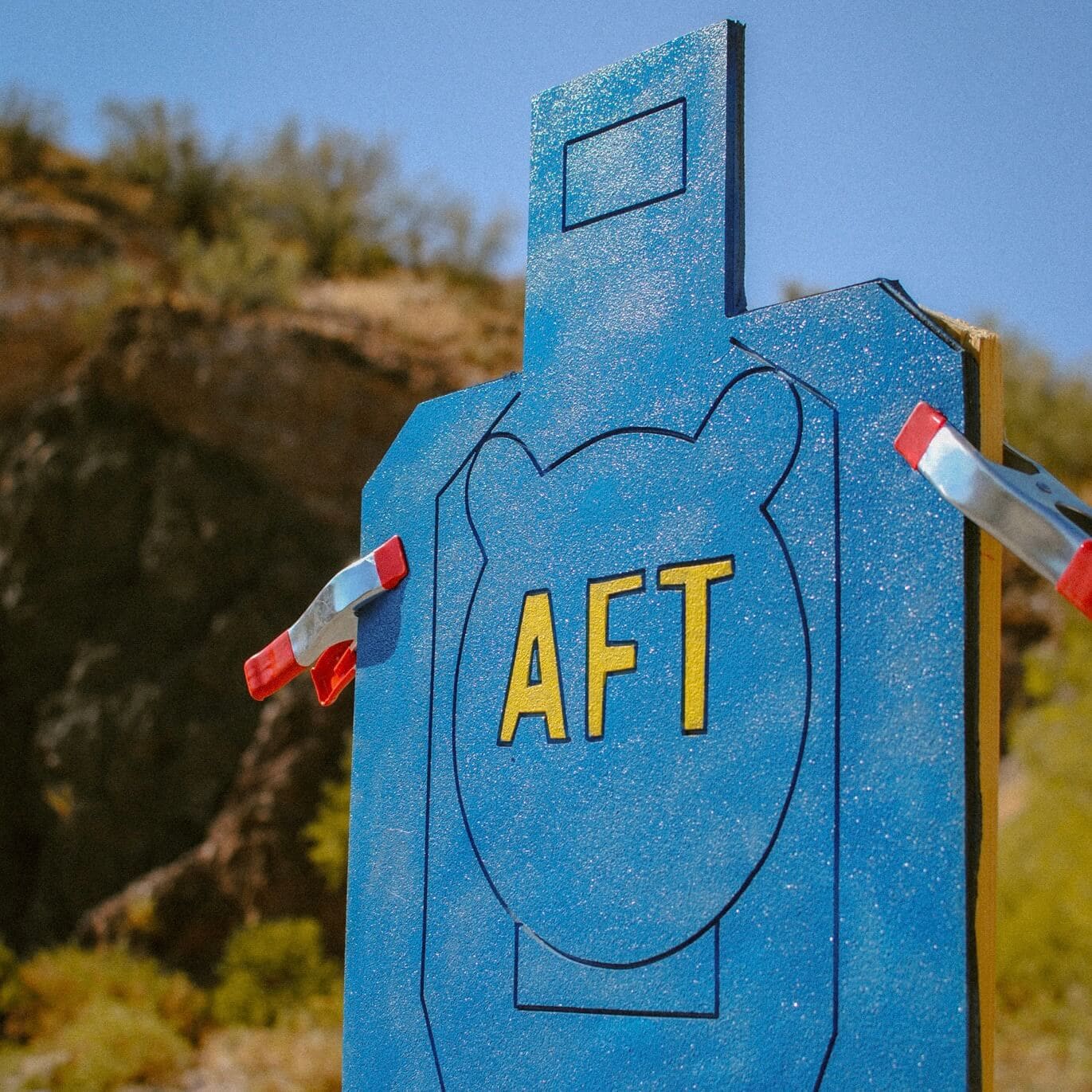 Anti-frag reusable target in the desert